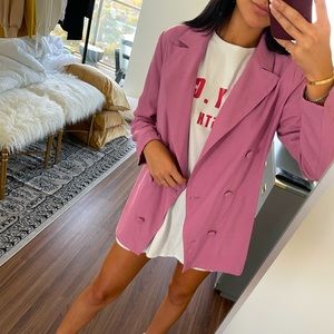 PINK DOUBLE BREASTED BLAZER